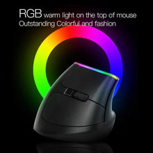 Load image into Gallery viewer, Black Wireless Ergonomic Mouse Vertical 1600 DPI Button Gaming Mouse RGB Optical USB Mice For PC And Laptop 2.4Ghz
