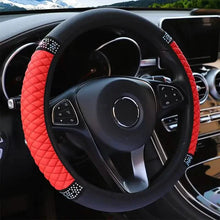 Load image into Gallery viewer, Bling Soft Leather Car Steering Wheel Cover Non-Slip Heat And Cold Protector
