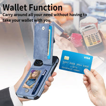 Load image into Gallery viewer, Blue Cards Wallet Leather Phone Case For Iphone 14 Plus 13 12 Mini 11 Pro Max X Xs Xr Men Luxury Business Purse Card Holder Cover  Phone Case With Card Sleeve Men Phone Case
