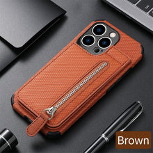 Load image into Gallery viewer, Blue Cards Wallet Leather Phone Case For Iphone 14 Plus 13 12 Mini 11 Pro Max X Xs Xr Men Luxury Business Purse Card Holder Cover  Phone Case With Card Sleeve Men Phone Case
