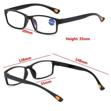 Load image into Gallery viewer, Blue Light Blocking Reading Glasses Men Anti Glar Eyeglasses Blue Film Diopter UV Protection Anti Blue Rays Anti Glare And Scratch Resistant Computer Reading Glasses +1.0 1.5 2.0 2.5 3.0 3.5 4.0
