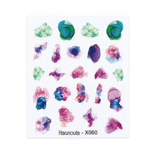 Load image into Gallery viewer, Blue Marble Water Decal Sticker Wave Line Flower Leaf Tree Summer Slider Decor For Manicuring Nail Art Watermarks Curve Graffiti Nail Design for Acrylic Nail Supplies Designer Nail Decorations for Women Girls Kids
