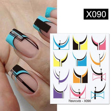 Load image into Gallery viewer, Blue Marble Water Decal Sticker Wave Line Flower Leaf Tree Summer Slider Decor For Manicuring Nail Art Watermarks Curve Graffiti Nail Design for Acrylic Nail Supplies Designer Nail Decorations for Women Girls Kids
