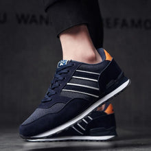 Load image into Gallery viewer, Blue Mens Casual Shoes Comfortable Sneakers Artificial Leather Male Spring Flats Trainers Outdoor Mens Casual Sports High Quality Sneaker Sport Walking Fashion Sneakers
