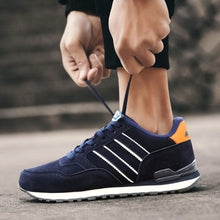 Load image into Gallery viewer, Blue Mens Casual Shoes Comfortable Sneakers Artificial Leather Male Spring Flats Trainers Outdoor Mens Casual Sports High Quality Sneaker Sport Walking Fashion Sneakers
