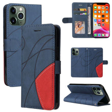 Load image into Gallery viewer, Blue PU Leather Wallet Flip Phone Case Cover For iPhone 13 Pro Max Case Leather Flip Cover iPhone 13 Pro Phone Case For  iPhone 12 Mini 14 11 8 7 6 6s Plus 5 5s Case
