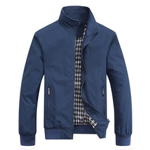 Load image into Gallery viewer, Blue Spring Autumn Casual Solid Fashion Slim Jacket Men Overcoat Jackets Men's Jacket Men's Lightweight Windbreaker Stretch Athletic Outdoor Golf Jacket
