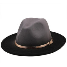 Load image into Gallery viewer, Two Colors Spray Painted Wool Jazz Hat  Fedora Unisex Color Autumn Winter Retro Hat Two Tone Dress Hat 56-58CM
