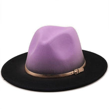 Load image into Gallery viewer, Two Colors Spray Painted Wool Jazz Hat  Fedora Unisex Color Autumn Winter Retro Hat Two Tone Dress Hat 56-58CM
