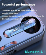 Load image into Gallery viewer, Bluetooth 5.1 Wireless Headphones  Waterproof Sports Workout Earphones With Microphone Bluetooth In Ear Headphones Wireless Headset Quality Deep Bass Soft Earmuffs  Light Weight Built-in Microphone Charging Box 3500mAh
