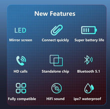 Load image into Gallery viewer, Bluetooth 5.1 Wireless Headphones  Waterproof Sports Workout Earphones With Microphone Bluetooth In Ear Headphones Wireless Headset Quality Deep Bass Soft Earmuffs  Light Weight Built-in Microphone Charging Box 3500mAh
