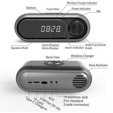 Load image into Gallery viewer, Bluetooth Speaker Wireless Charger with Alarm Clock
