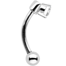 Load image into Gallery viewer, 5/16 Clear CZ Gem Fashionista Curved Eyebrow Rook Earring
