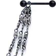 Load image into Gallery viewer, Handcrafted Black Anodized Titanium Swirly Link Dangle Nipple Chain

