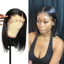 Load image into Gallery viewer, Bob Wig Short Lace Front Human Hair Wigs For Women Brazilian Bone Straight Frontal Wig Short Pixie Cut Human Hair Wigs For Black Women Gifts for Girlfriends
