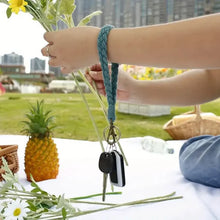 Load image into Gallery viewer, Boho Handmade Wristlet Bracelet Keyring
