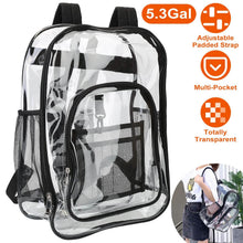 Load image into Gallery viewer, Book Bag Waterproof PVC Clear Backpack 5.3Gal with Reinforced Strap
