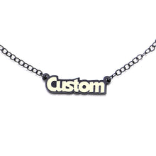 Load image into Gallery viewer, Custom Black Glow Name Nipple Chain Created with Crystals
