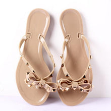 Load image into Gallery viewer, Bowknot Sandals Summer Woman Beach Flip Flops Beautiful Shoes PVC Slides Girls Sandals Slip On Flat Dress Sandals Summer Fashion Cute Flat Slip On Slides Flip Flops

