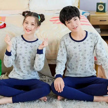 Load image into Gallery viewer, Boys Girls Sleepwear Winter Cotton Pajamas Sets Children Home Wear For Boy Pajamas Kids Nightwear Teenage Pajamas Clothes Sleepwear Suit Comfortable Thin Leisure Sleep Lounge Sleepwear for Adults Women Jogging Home wear

