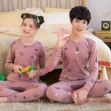 Load image into Gallery viewer, Boys Girls Sleepwear Winter Cotton Pajamas Sets Children Home Wear For Boy Pajamas Kids Nightwear Teenage Pajamas Clothes Sleepwear Suit Comfortable Thin Leisure Sleep Lounge Sleepwear for Adults Women Jogging Home wear
