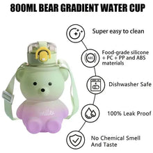 Load image into Gallery viewer, BPA-free Kawaii Bear Straw Water Bottle
