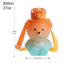 Load image into Gallery viewer, BPA-free Kawaii Bear Straw Water Bottle
