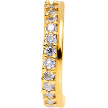 Load image into Gallery viewer, 18G Clear CZ Gem Gold Tone Sleek Seamless Circular Ring
