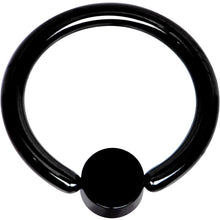 Load image into Gallery viewer, 14G 3/8 Clear Gem 4mm Disc Black IP BCR Captive Ring
