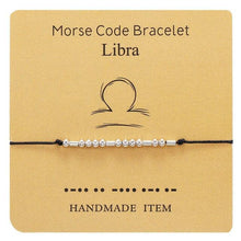 Load image into Gallery viewer, Bracelet Morse Code Braided Charm Bracelets For Women Men Jewelry Silver Adjustable Inspirational Morse Code Beads With Cord Handmade Wrap Bracelet Secret Message Jewelry Gifts For Her
