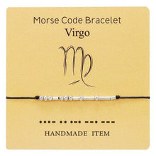 Load image into Gallery viewer, Bracelet Morse Code Braided Charm Bracelets For Women Men Jewelry Silver Adjustable Inspirational Morse Code Beads With Cord Handmade Wrap Bracelet Secret Message Jewelry Gifts For Her

