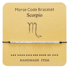 Load image into Gallery viewer, Bracelet Morse Code Braided Charm Bracelets For Women Men Jewelry Silver Adjustable Inspirational Morse Code Beads With Cord Handmade Wrap Bracelet Secret Message Jewelry Gifts For Her
