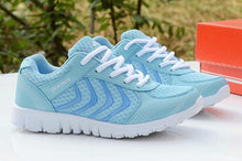 Load image into Gallery viewer, Breathable Fashion Women Sneakers White Women Casual Shoes Athletic Road Running Mesh Breathable Casual Sneakers Lace Up Comfort Sports Student Fashion Tennis Sneakers
