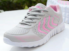 Load image into Gallery viewer, Breathable Fashion Women Sneakers White Women Casual Shoes Athletic Road Running Mesh Breathable Casual Sneakers Lace Up Comfort Sports Student Fashion Tennis Sneakers
