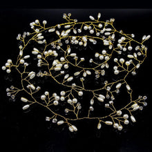 Load image into Gallery viewer, Bridal Wedding Crystal Bride Hair Accessories Pearl Flower Headband Handmade Hairband Beads Decoration Hair Comb Gorgeous Hair Accessories For Women
