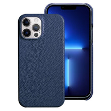Load image into Gallery viewer, Bright Orange Mobile Phone Case With Coated Leather Case Protective Slim Phone Case Cowhide Genuine Leather Phone Case for iPhone 14 13 Pro Max Luxury Back Cover
