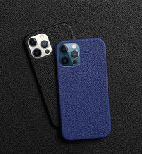 Load image into Gallery viewer, Bright Orange Mobile Phone Case With Coated Leather Case Protective Slim Phone Case Cowhide Genuine Leather Phone Case for iPhone 14 13 Pro Max Luxury Back Cover
