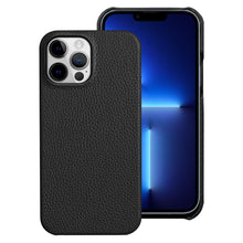 Load image into Gallery viewer, Bright Orange Mobile Phone Case With Coated Leather Case Protective Slim Phone Case Cowhide Genuine Leather Phone Case for iPhone 14 13 Pro Max Luxury Back Cover

