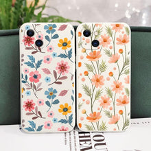 Load image into Gallery viewer, Brilliant Flowers Phone Case For iPhone 14 13 Pro Max Mini Cute Multicolored Flowers Pattern Cover Slim Silicone Shockproof Bumper Back Cover

