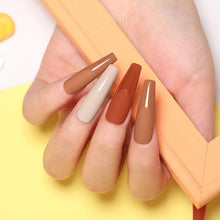 Load image into Gallery viewer, Brown Blue Gel Nail Polish UV LED Autumn Winter Series Matte And Glossy Colors Elegant Stylish Design For Womens
