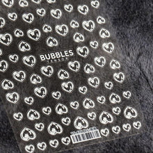 Load image into Gallery viewer, Bubble Cute Black Red Hearts Nail Stickers Nail Art Decorations Nail Decals Design Self-Adhesive 3D Wave Design Decoration for Women Girls Adhesive Striping Tape Nail Art Stickers
