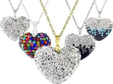 Load image into Gallery viewer, Bubble Heart Pendant in Solid Sterling Silver Made with Swarovski Elements

