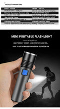 Load image into Gallery viewer, Built in battery XP-G Q5 Zoom Focus Mini led Flashlight Torch Lamp Lantern 2000 Lumen Adjustable Penlight Waterproof T6 light  Focus IP65 Water-Resistant Portable for Indoor and Outdoor Camping Hiking
