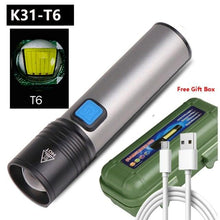 Load image into Gallery viewer, Built in battery XP-G Q5 Zoom Focus Mini led Flashlight Torch Lamp Lantern 2000 Lumen Adjustable Penlight Waterproof T6 light  Focus IP65 Water-Resistant Portable for Indoor and Outdoor Camping Hiking

