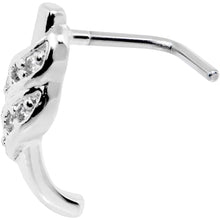 Load image into Gallery viewer, 18G Clear CZ Swish Faux Hoop L Shaped Nose Ring
