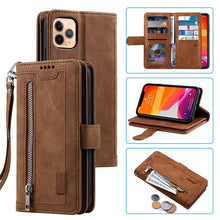 Load image into Gallery viewer, Business Blue New Cards Flip Leather Case For iPhone 14 13 12 11 Pro Max 10 X 6 6s 7 8 Plus XR XS Max Multifunctional Wallet Phone Case  Multi-Card Wallet Leather iphone Case
