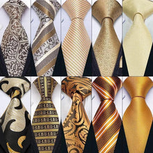 Load image into Gallery viewer, Business Luxury Men Silk Necktie Fashion Tie Sets For Men Wedding Party Wear Elegant Neck Tie Design For Men Soft Business Casual Suit Neckties
