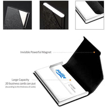 Load image into Gallery viewer, Business Name Card Holder Luxury PU Leather and Stainless Steel Multi Card Case
