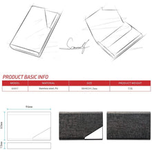 Load image into Gallery viewer, Business Name Card Holder Luxury PU Leather and Stainless Steel Multi Card Case
