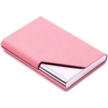 Load image into Gallery viewer, Business Name Card Holder Luxury PU Leather and Stainless Steel Multi Card Case
